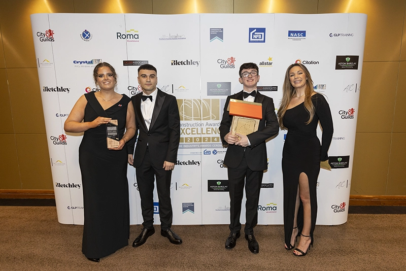 Our delighted apprentices receiving the 2024 Training Initiative Award.